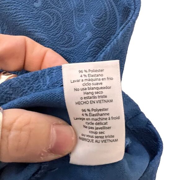 LulaRoe Cassie Womens Medium Skirt Pencil Straight Blue Textured Paisley print - Picture 5 of 8